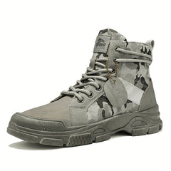Men's Tactical Camo High Top Lace Up Boots Outdoor Hiking Shoes