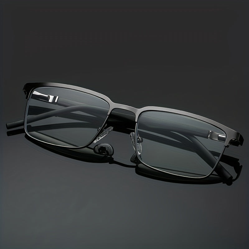 Men's Stainless Steel Business Glasses Anti Light Anti UV