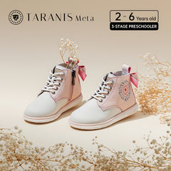 TARANIS Toddler Girls Side Zipper Boots Soft Soled Anti-Slip Shoes With Bow