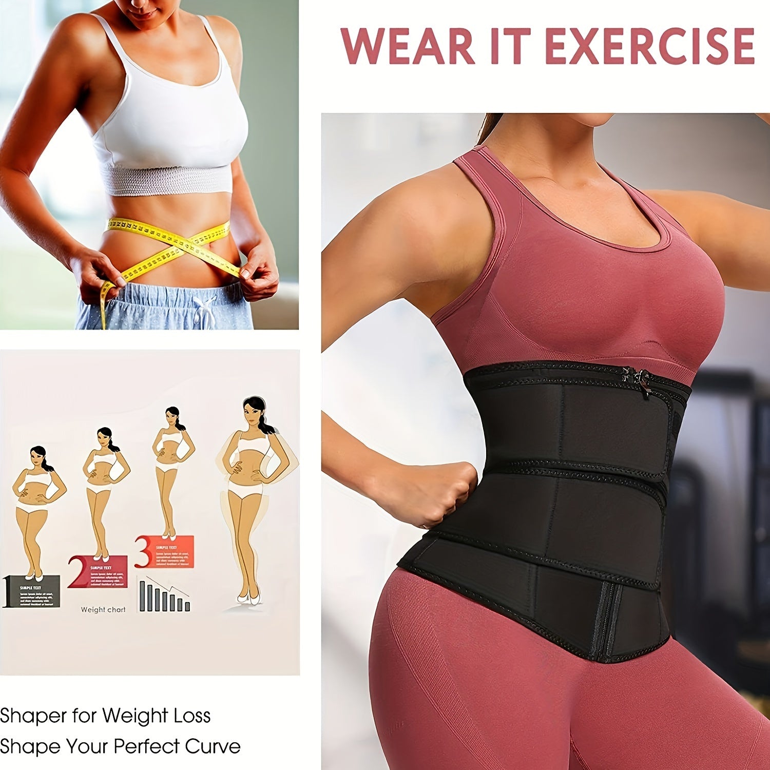 Waist Trainer Tummy Wrap Tummy Control Zipper Slimmer Belly Belt Shapewear