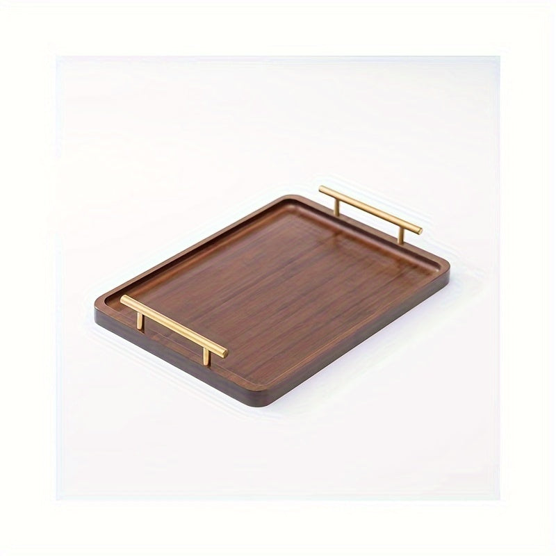 Wooden Breakfast Tray with Handle - Solid Wood Dinner Plate