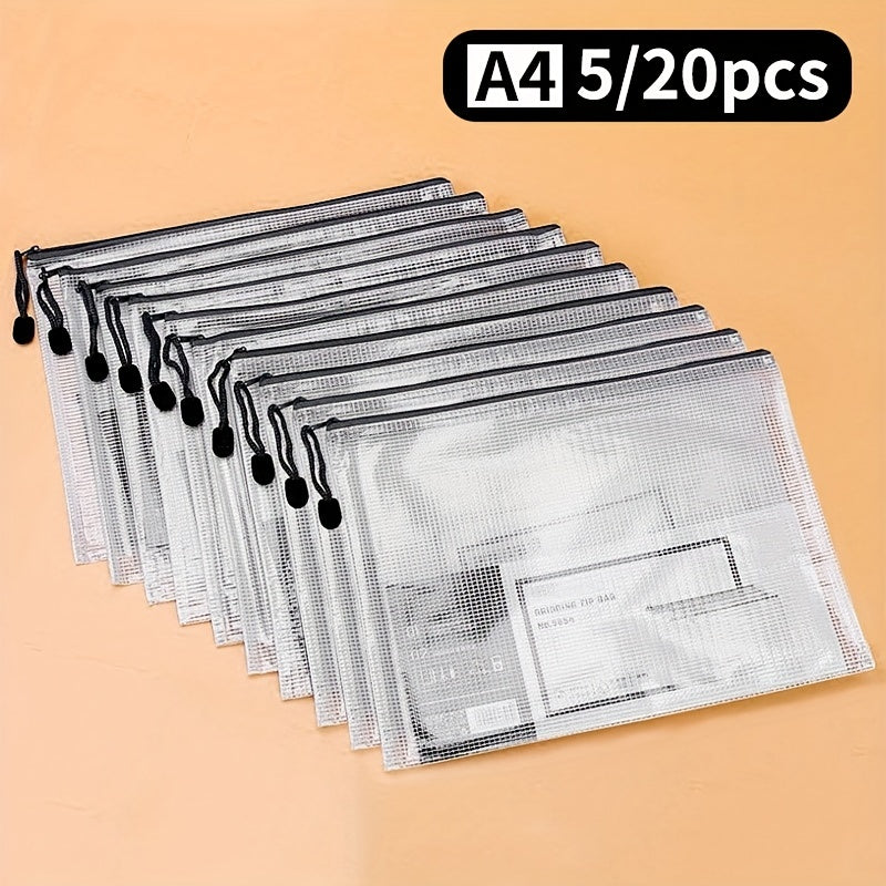 20pcs Mesh Zipper Bag Puzzle Bag 33x23cm A4 Size Letter Size