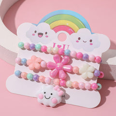 3pcs Unicorn Pendant Beaded Bracelet Set For Kids
