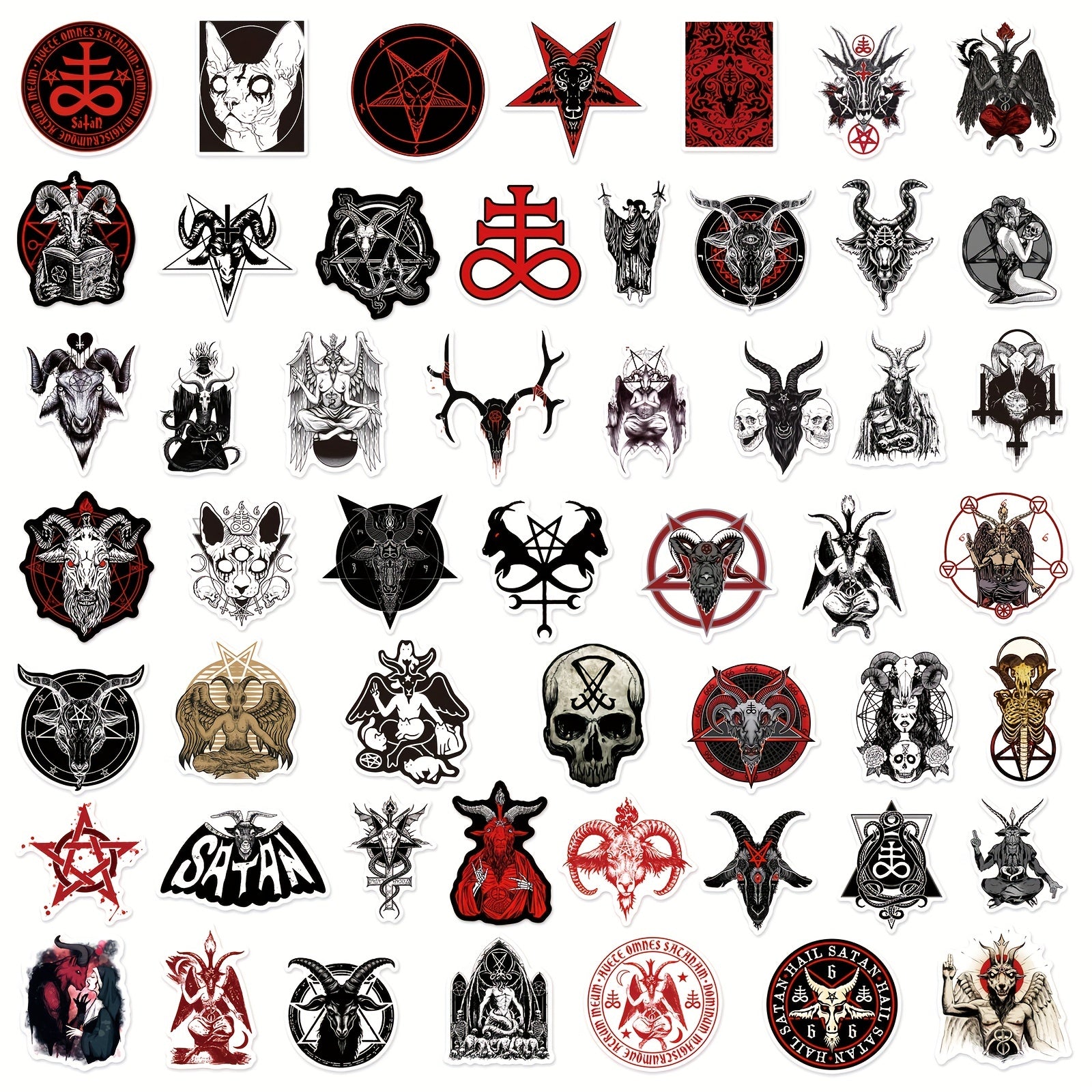 50pcs Devil Satan Graffiti Stickers For Mobile Phone Tablet Skateboard