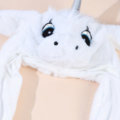Colorful Unicorn Cartoon Hoodie Hat Warm Hooded Scarf Animal Ear Plush Hat Glove