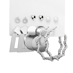 Women's Faux Pearl Butterfly Earrings Set