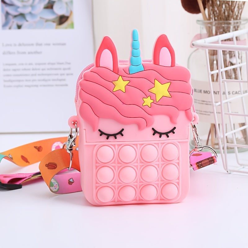 Girls Unicorn Bubble Bag Stress Release Shoulder Mini Handbag