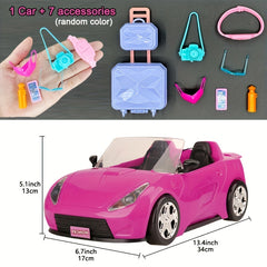 Princess Doll Convertible Car Set with Outfits & Accessories