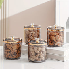 Acrylic Bead Decor Sugar Jar Candy Snack Jar Sealed Jar Golden Sugar Jar