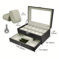 12 Slot Double Layer Watch Storage Box Jewelry Storage Box