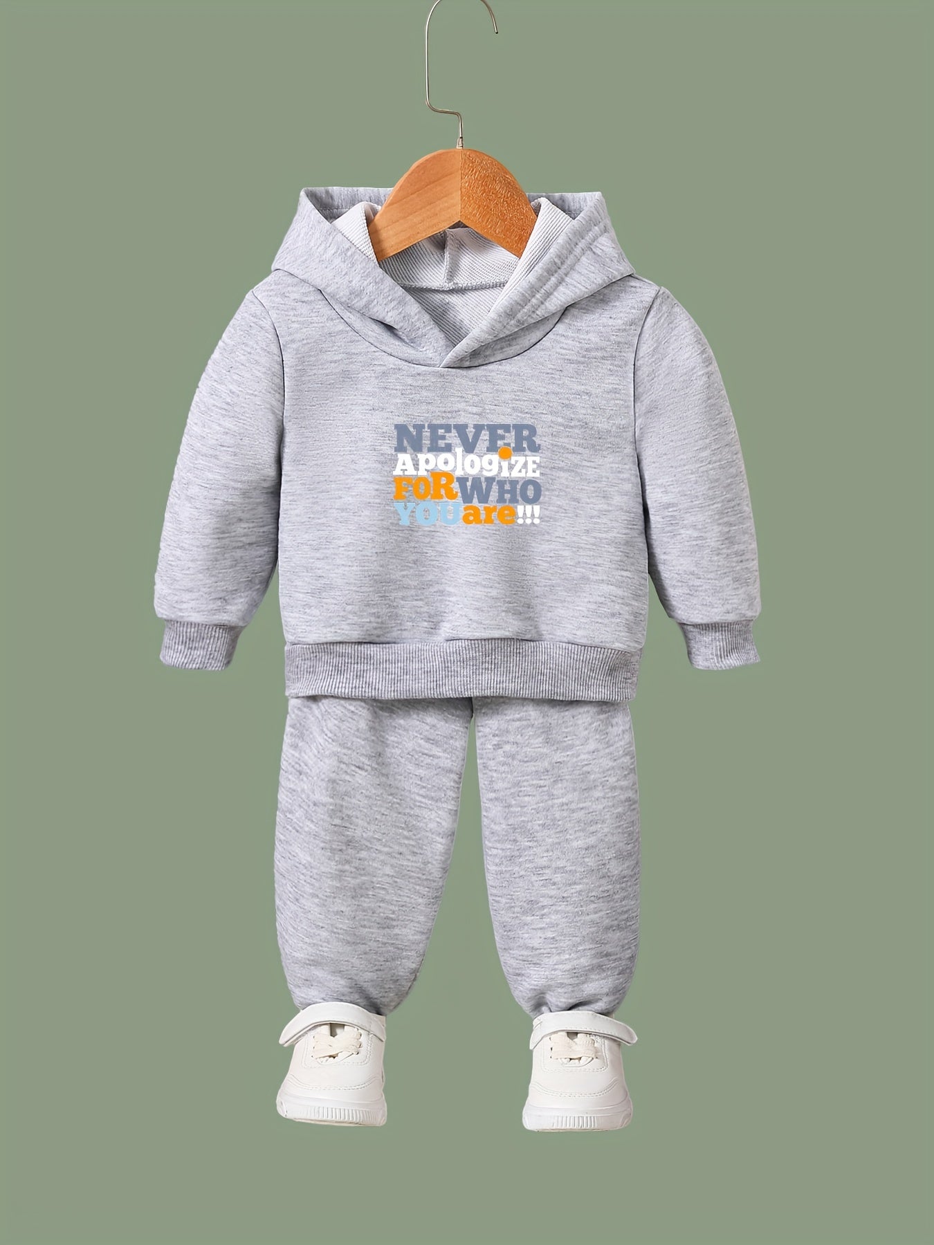 2pcs Letters Print Girls Hoodies Jogger Pants Set Sports