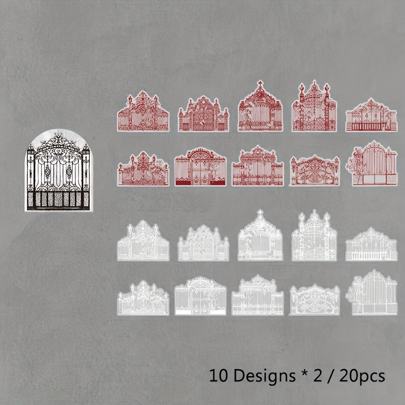 Gothic Castle Series Stickers - European Classical Door & Window Decoration