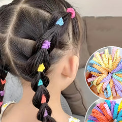 50pcs Baby Girls Ruffled Hair Tie Candy Hair Rope Ponytail Holder