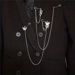 Street Style Waist Chain Brooch for Men and Women