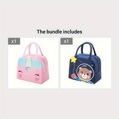 3D Cartoon Insulated Lunch Bag for School, Office, Outdoor Camping
