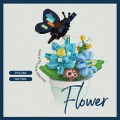 Colorful Mini Building Block Insect & Flower Figurines