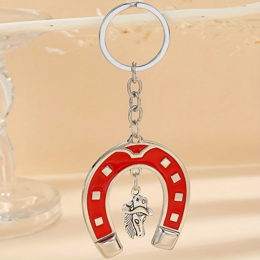 Horseshoe Key Ring Western Cowboy Key Pendant