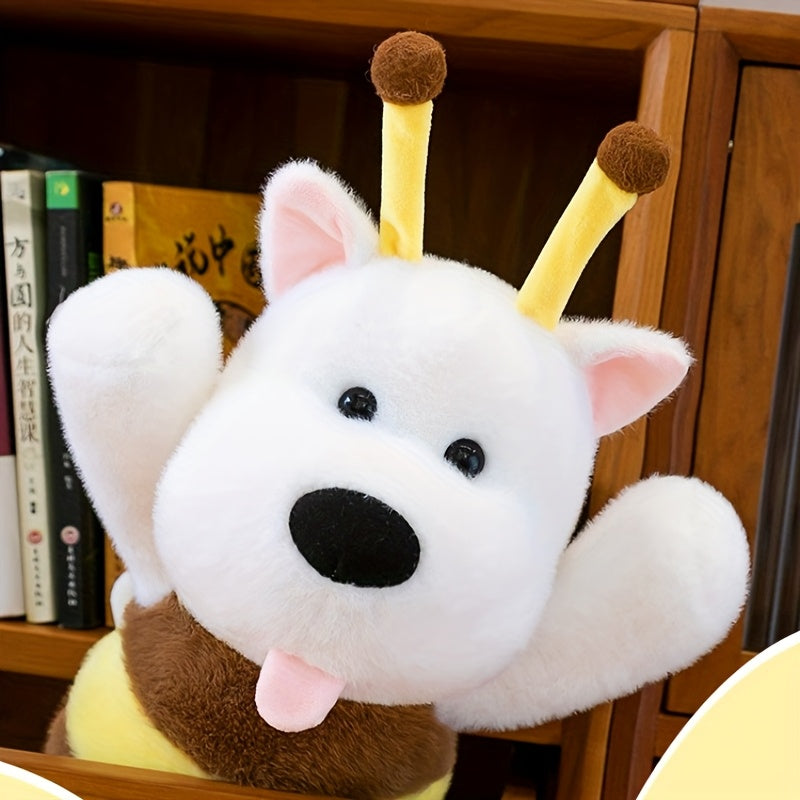 Soft Yellow Plush Puppy Toy with Expressive Eyes - Perfect for Gifts