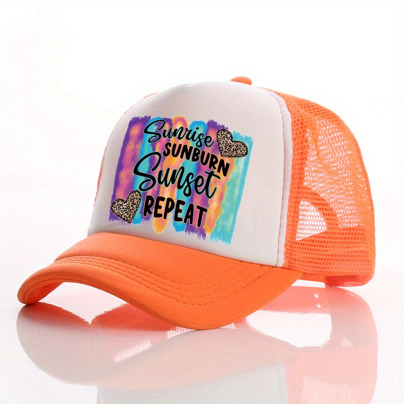 Men's Love Letter Print Peaked Cap Street Baseball Cap