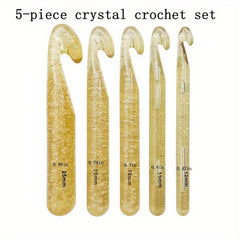 Transparent Crystal Crochet Hook Set for DIY Knitting Sweater