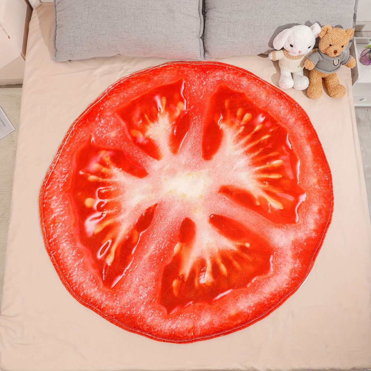 Soft Tomato Pattern Blanket Warm Flannel Blanket All Seasons Office Bed Camping