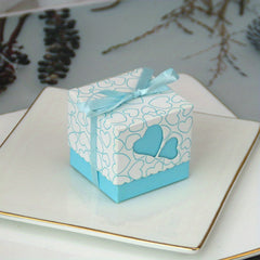 50pcs Peach Heart Candy Chocolate Party Favor Box for Birthdays Weddin