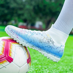 Boy's High Top Turf Football Boots TF Soccer Cleats