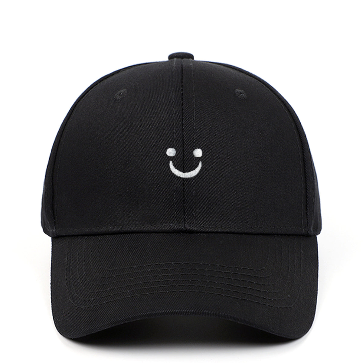 Happy Face Embroidery Baseball Cap Summer Sun Hat for Couple