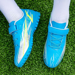 Youth Turf Soccer Shoes Hook And Loop Fastener Safe For Ankle All Season