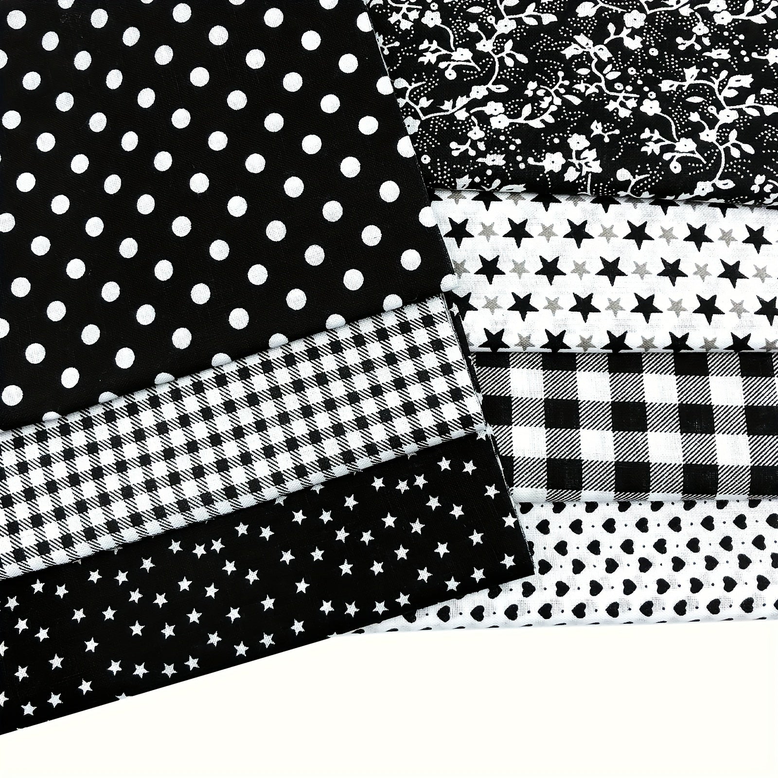 7pcs Floral Cotton Fabric Bundle for Quilting Sewing DIY Crafts