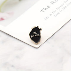 BE BRAVE Heart Brooch Accessories