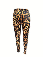 Leopard Print High Rise Skinny Trousers