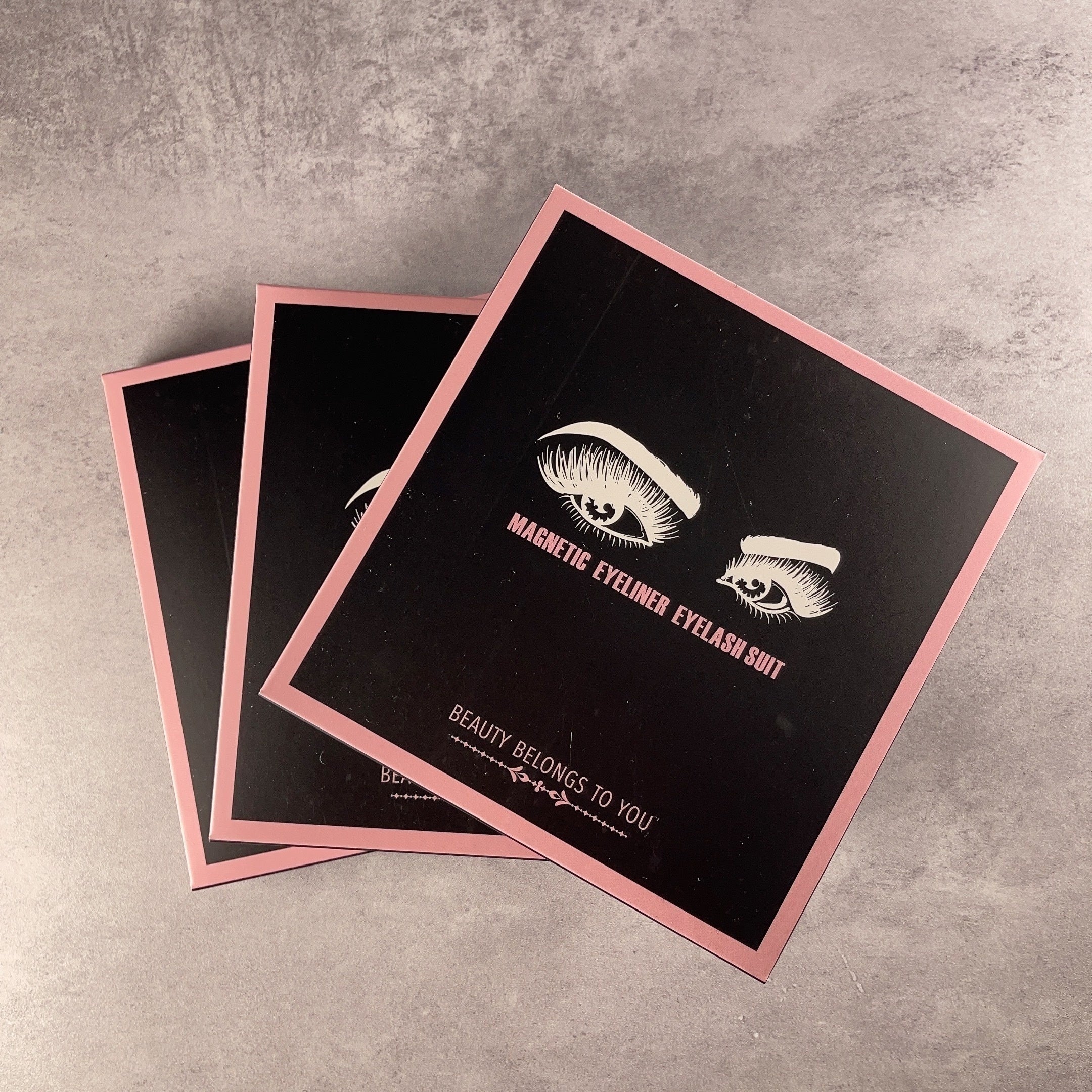 3 Pairs Magnetic Eyelashes With Eyeliner And Tweezers Reusable