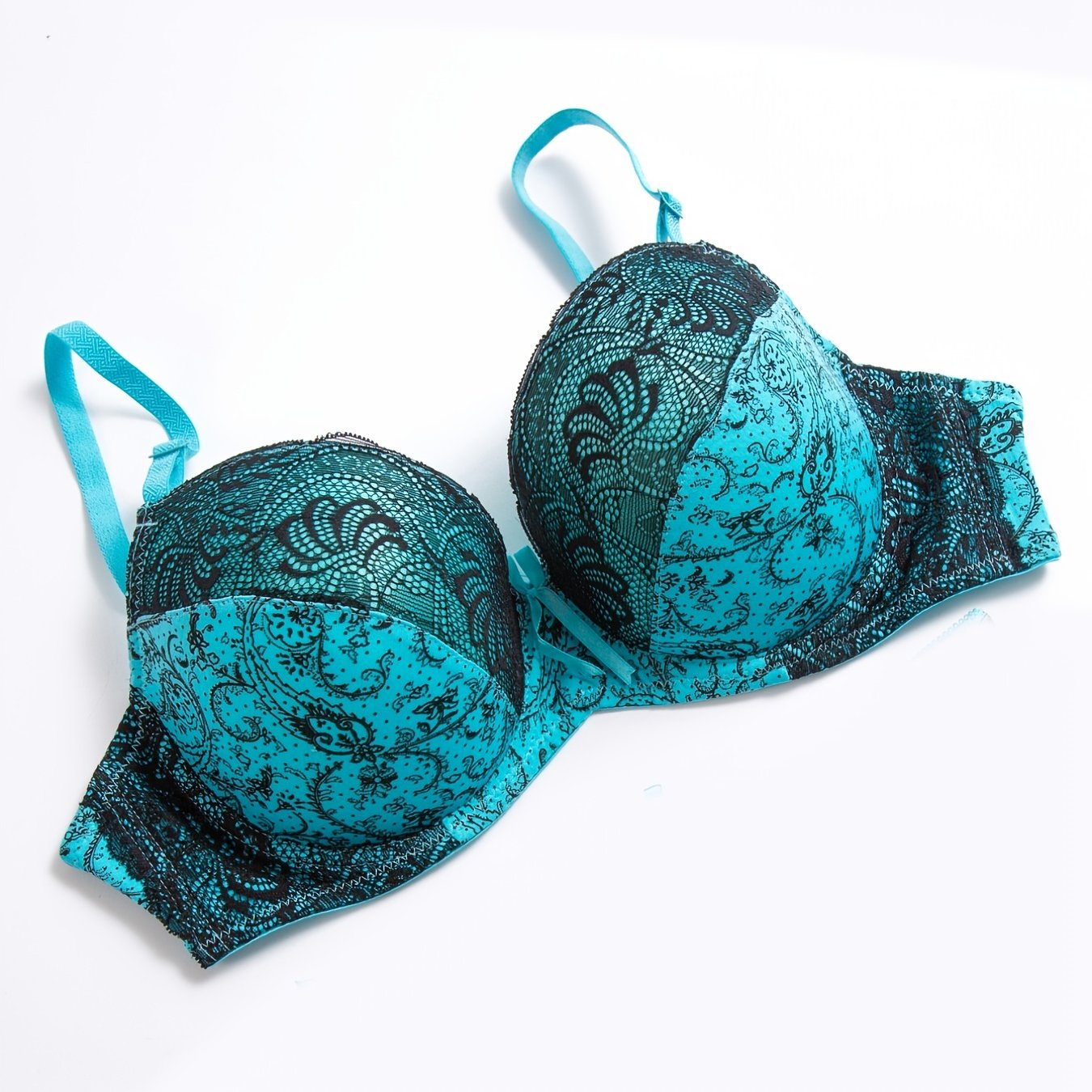 Women's Lace Push Up Bra with Bow Detail