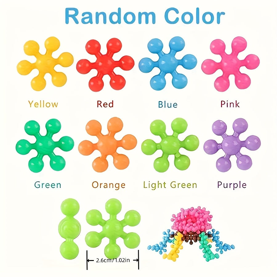 3D Snowflake Building Blocks Set Mixed Plastic Puzzle DIY Educational Toy