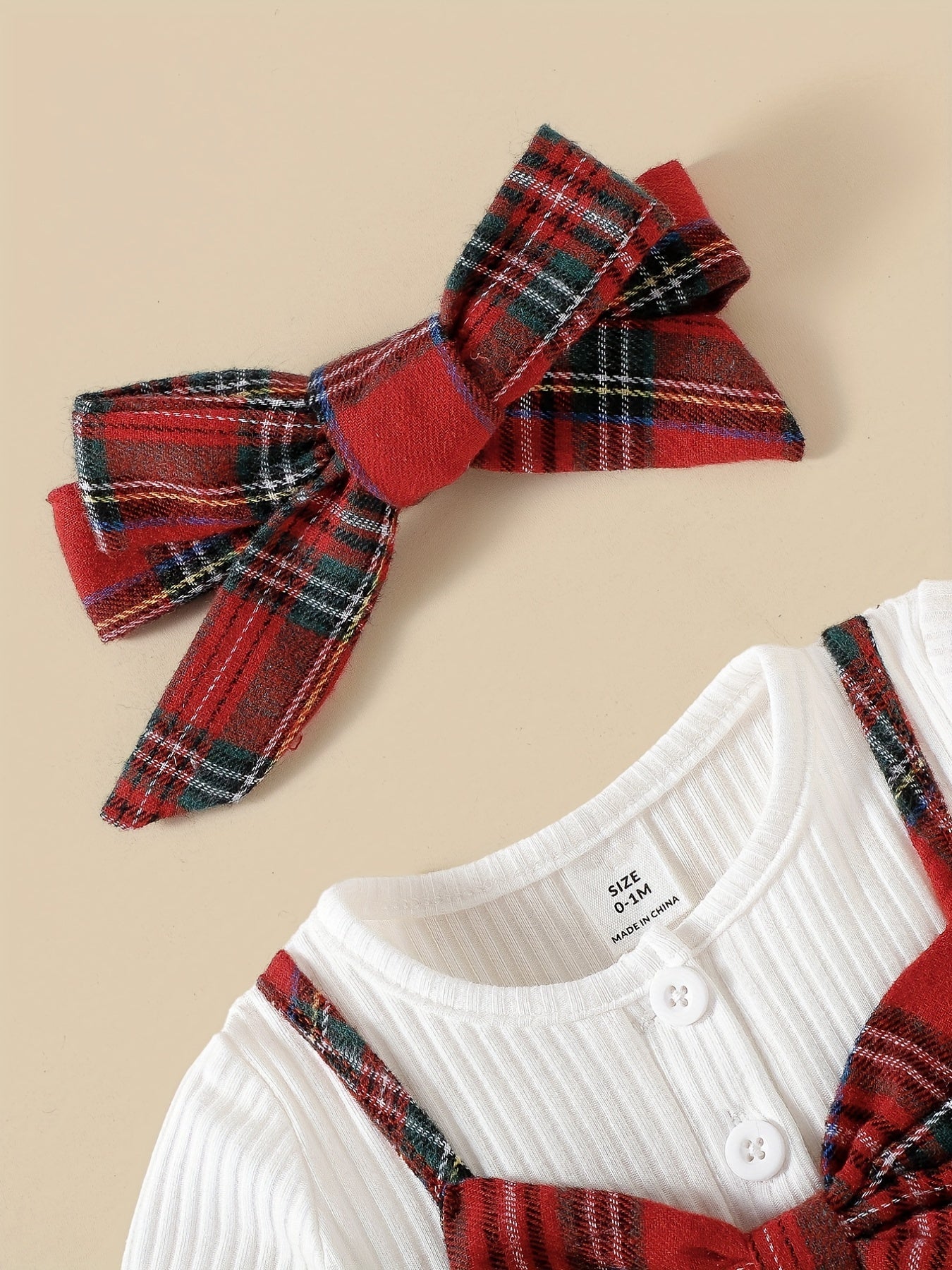 Baby Girls Plaid Dress and Headband Set