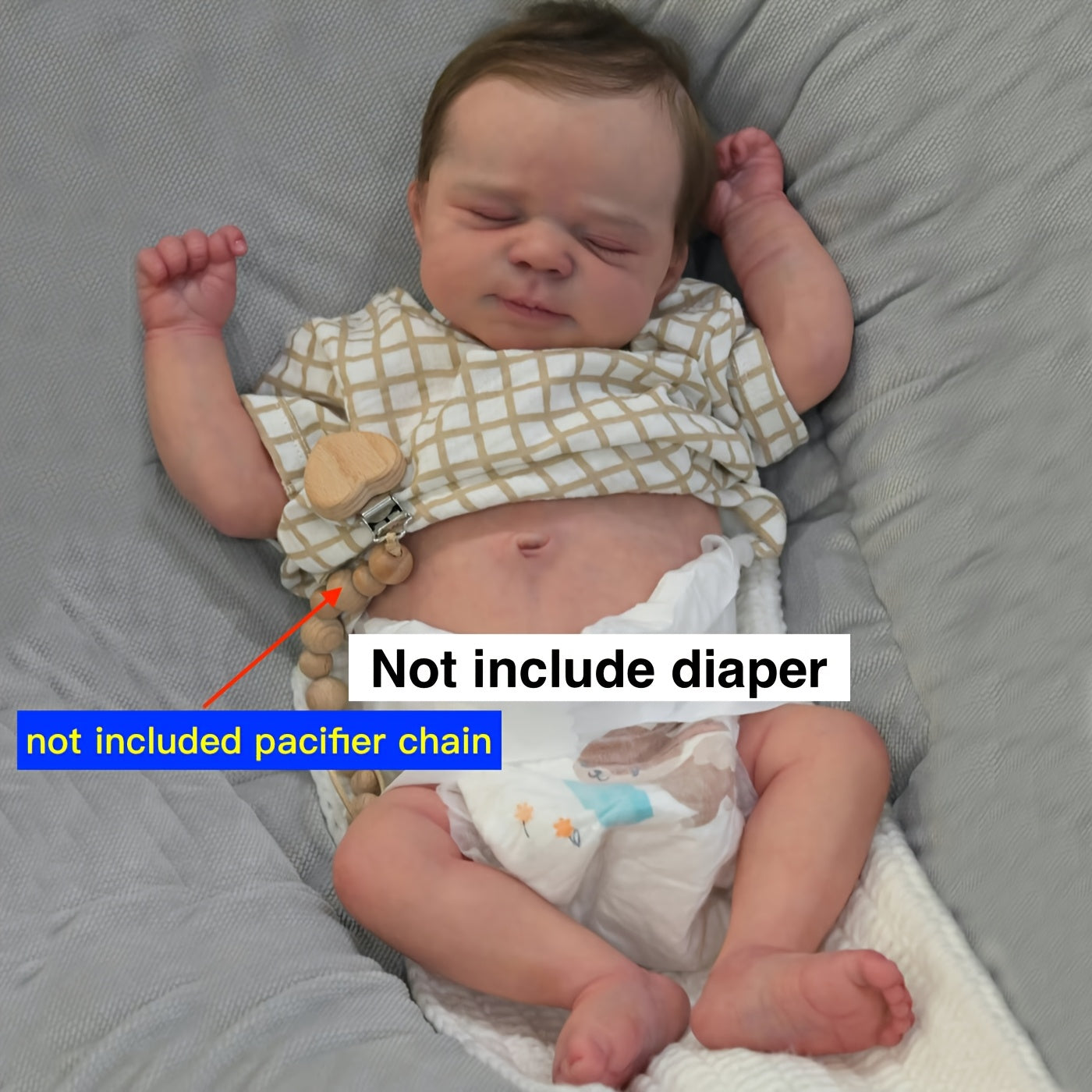 Realistic 19" Reborn Baby Doll Full Body Vinyl Asleep Newborn Boy Doll