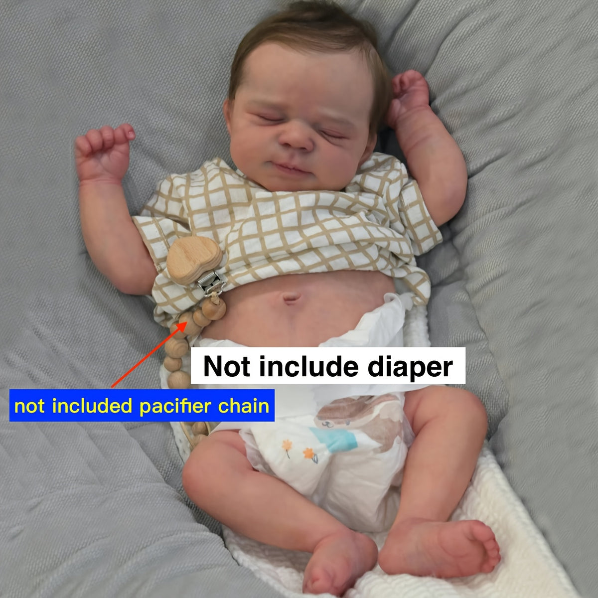 Realistic 19" Reborn Baby Doll Full Body Vinyl Asleep Newborn Boy Doll
