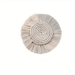 Boho Macrame Coasters For Wooden Table - Hand Woven Drink Coasters