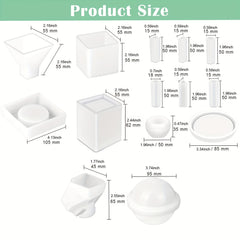 14pcs Silicone Resin Molds Kit for UV Resin Casting