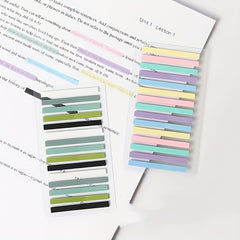 300 pc Transparent Sticky Notes Highlighter Strips Label PET Fine Index Fluoresc