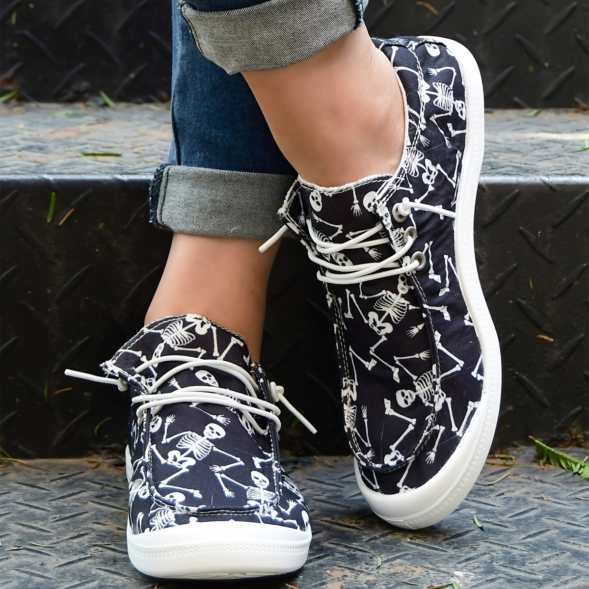 Halloween Skull Boat Shoes Lightweight Running Sneakers