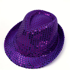 Mens Wide Brim Fedora Hat Sequins