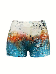  Women's Western Style Shorts with Butterfly & Cross Print