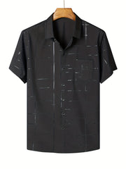 Men's Casual Button Up Shirt Short Sleeve Summer Top for Daily Vacation Business