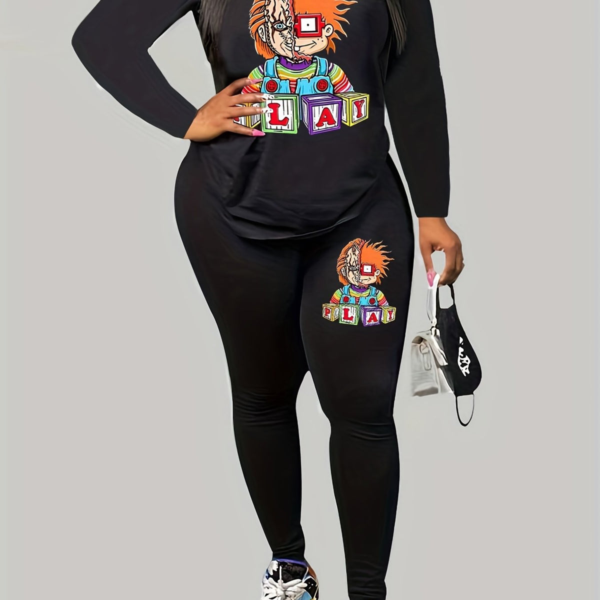  Casual 2 Piece Set Women's Plus Top & Leggings Outfits