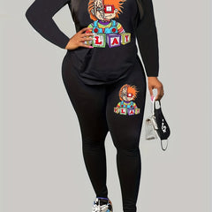  Casual 2 Piece Set Women's Plus Top & Leggings Outfits