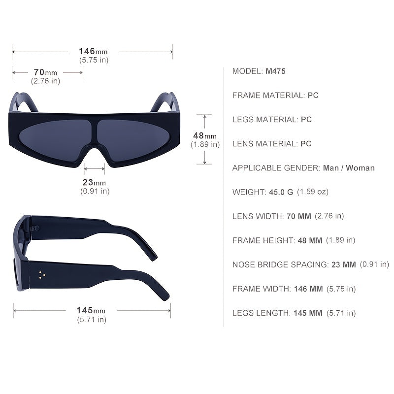 Y2K Oversized Shield Sunglasses UV400