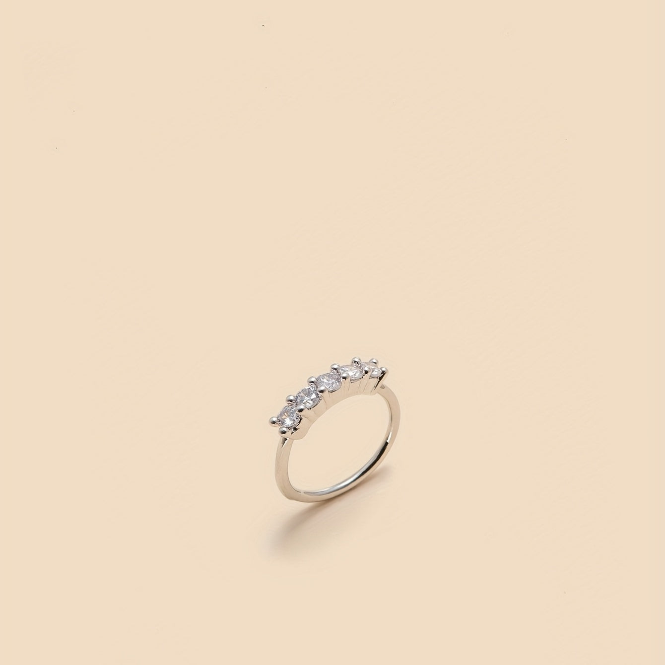 Copper Hoop Nose Ring with Zircon Inlay