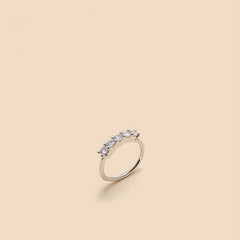 Copper Hoop Nose Ring with Zircon Inlay